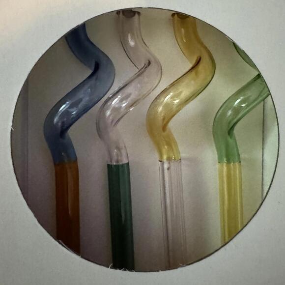 Case of 24 Hay Colorful Glass Spiral Sip Straws Reusable Danish Eco Friendly - Picture 2 of 6